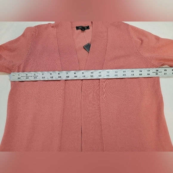 LETY & ME GABBY POINTELLE Women's Size Small Long Sleeve Open Front Cardigan - Picture 3 of 12